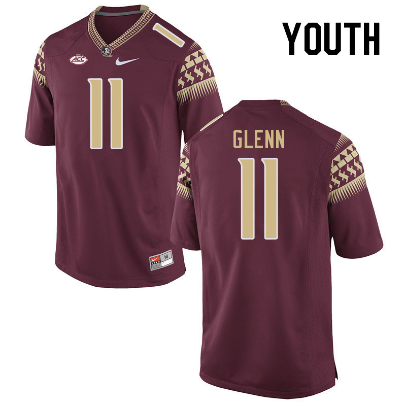 Youth #11 Brock Glenn Florida State Seminoles College Football Jerseys Stitched-Garnet